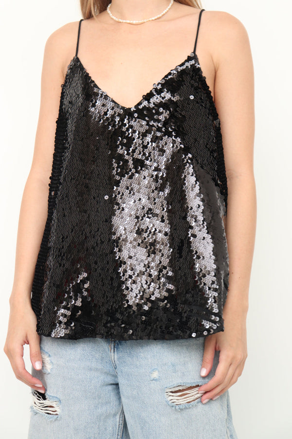 Blusa Lentejuelas Negra