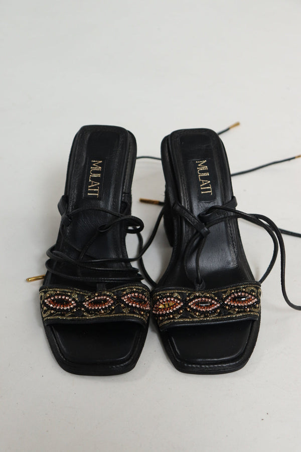 Sandalias Tacon Bordadas