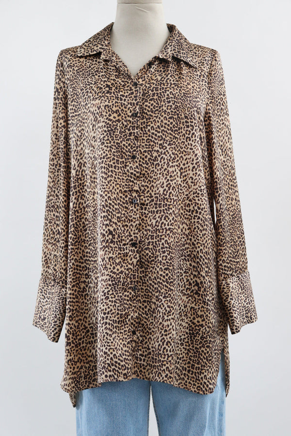 Camisa Leopardo Satinada