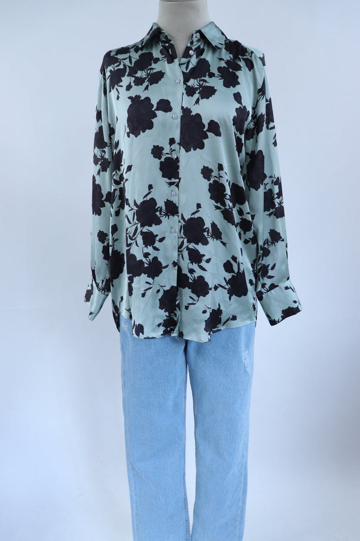 Camisa Menta Flores