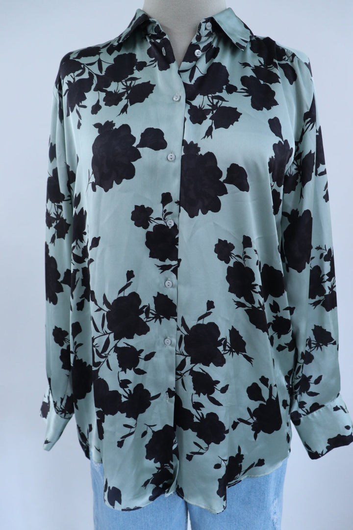 Camisa Menta Flores