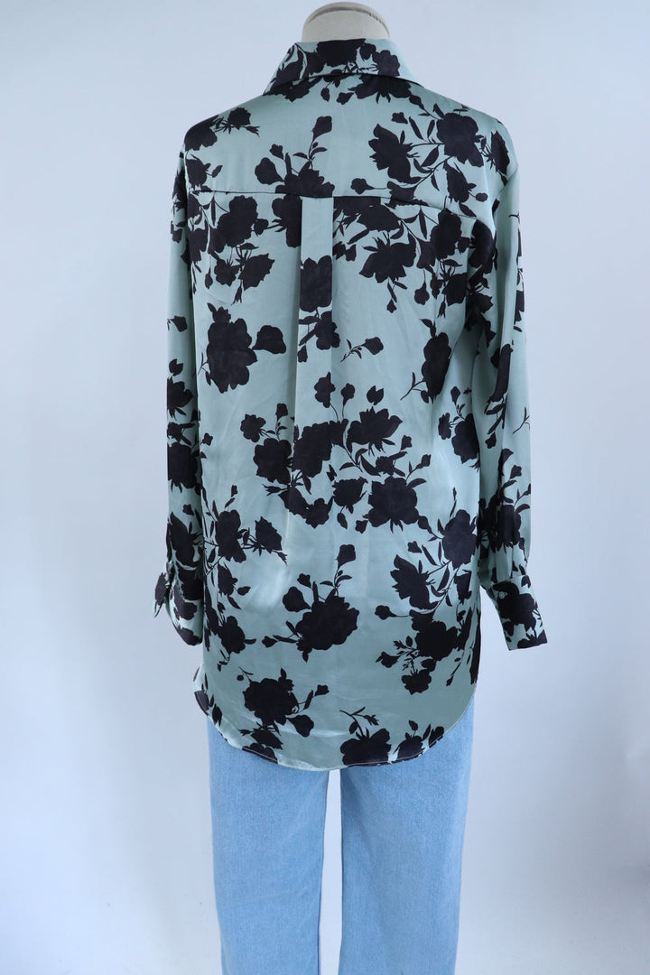 Camisa Menta Flores