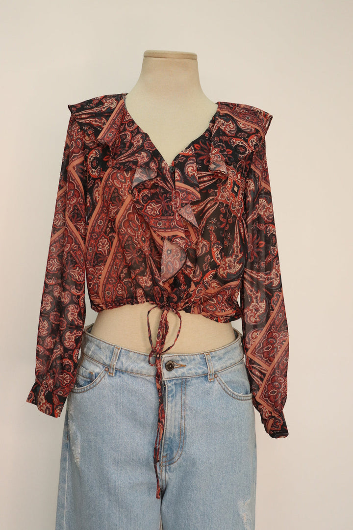 Top Paisley Traslucido