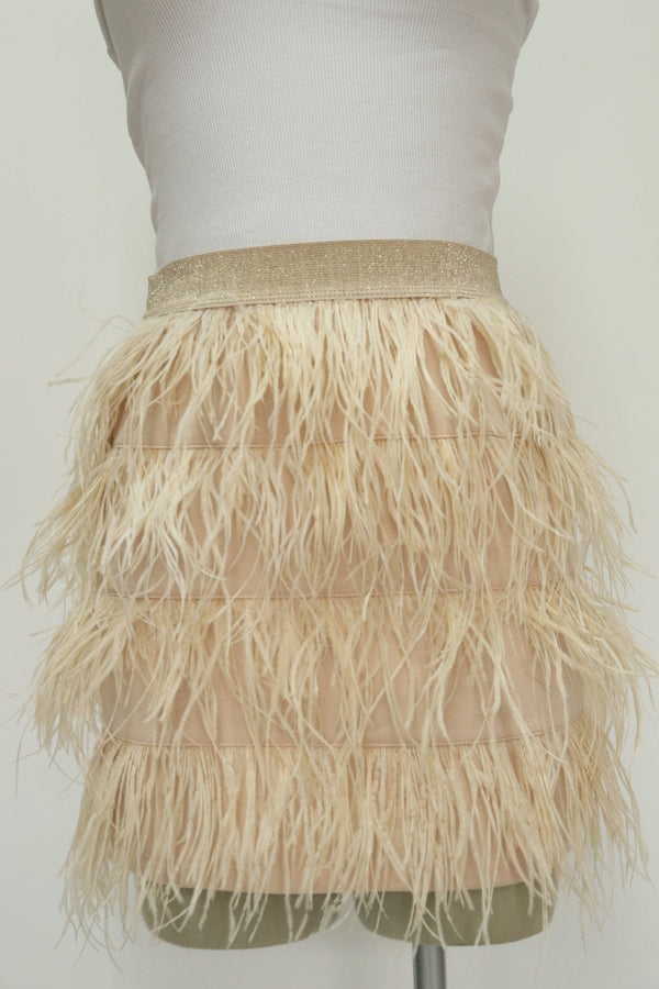 Falda Beige Plumas