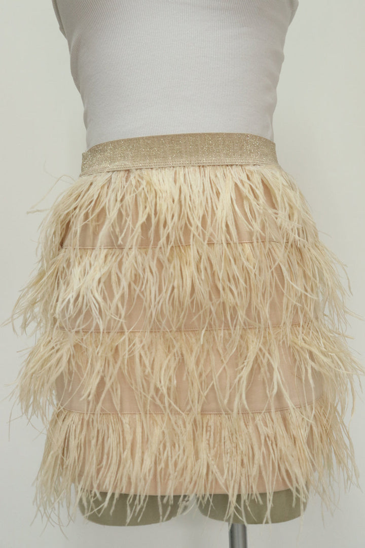 Falda Beige Plumas