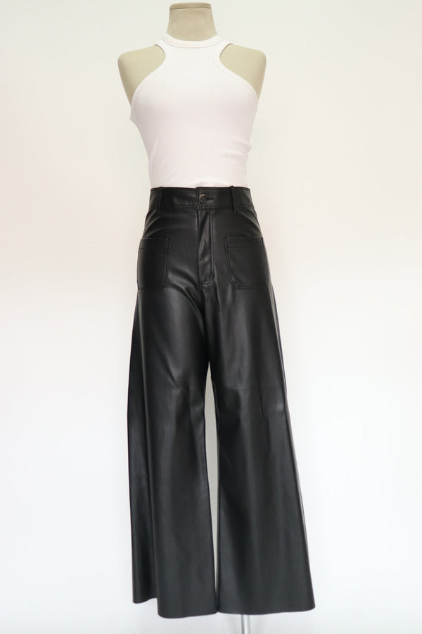 Pantalon Negro Cuero