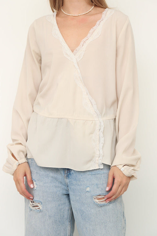 Top Beige Encaje