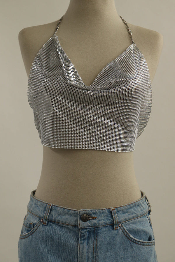 Crop Top Plateado