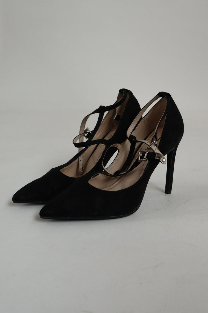 Tacones Negros Suede