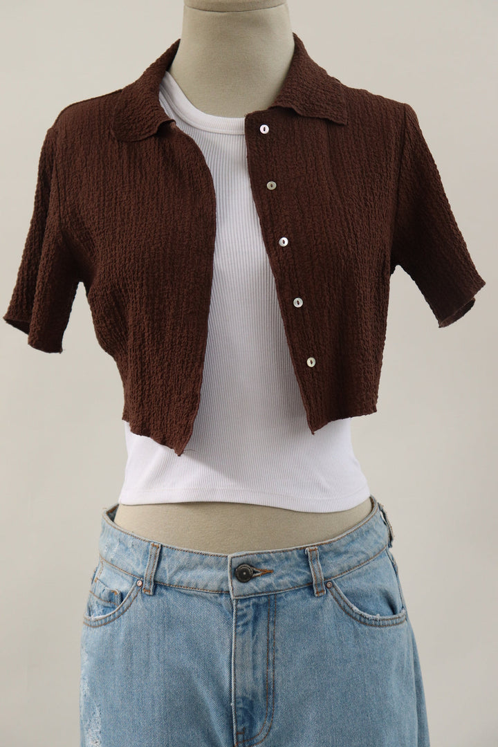 Camisa Crop Cafe