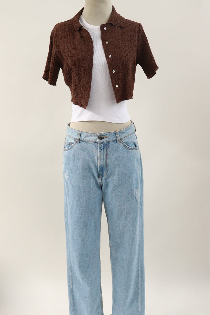 Camisa Crop Cafe