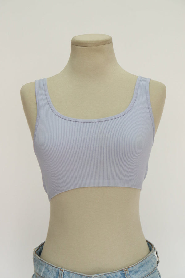 Crop Top Rib Azul