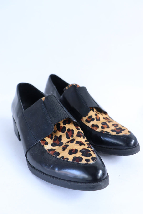 Mocasines Negros Leopardo