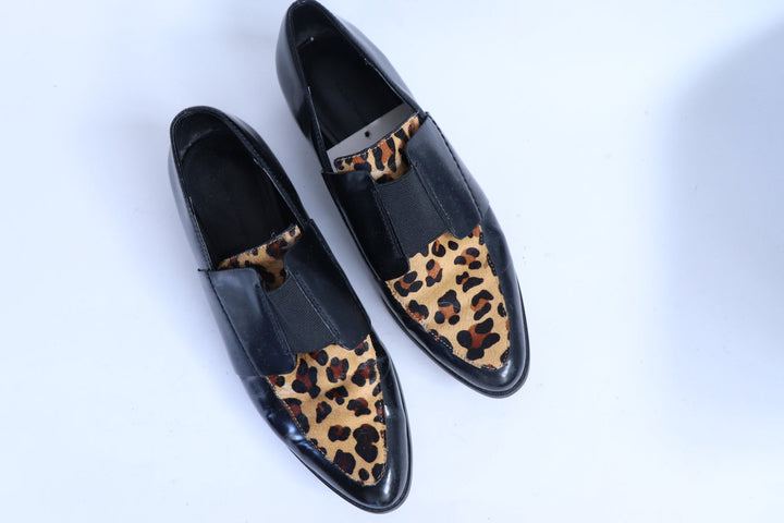 Mocasines Negros Leopardo