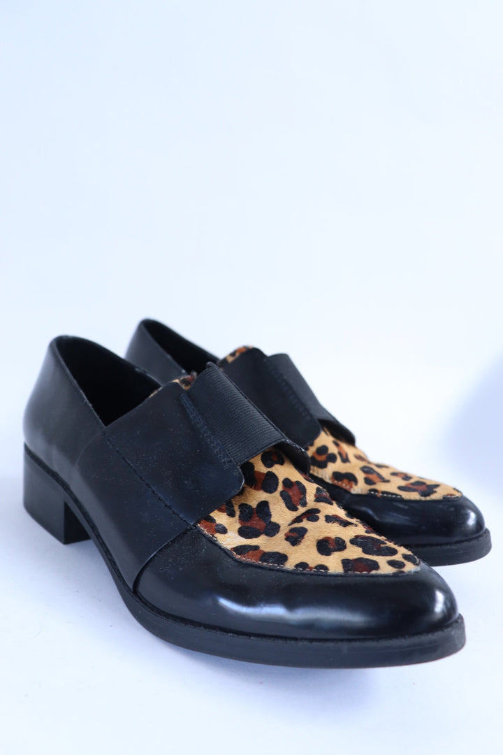 Mocasines Negros Leopardo