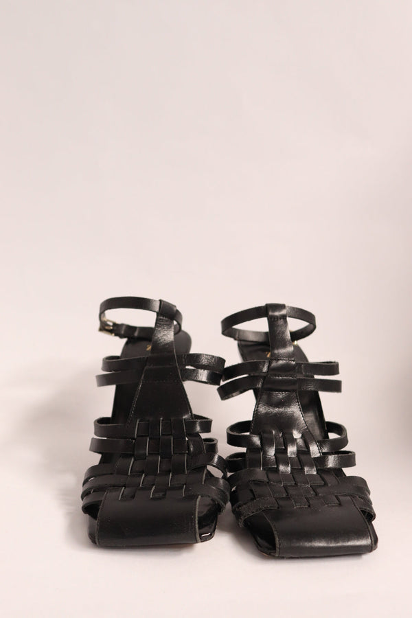 Tacones Negros Trenzados