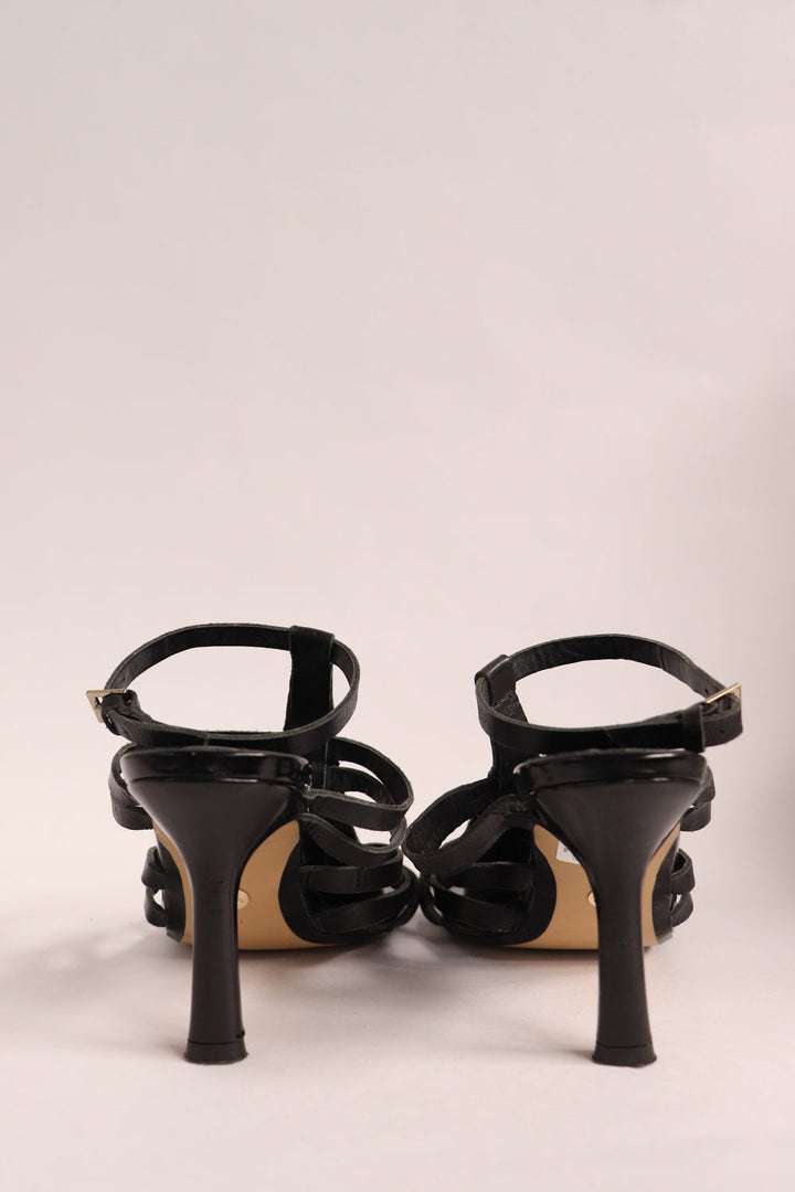 Tacones Negros Trenzados