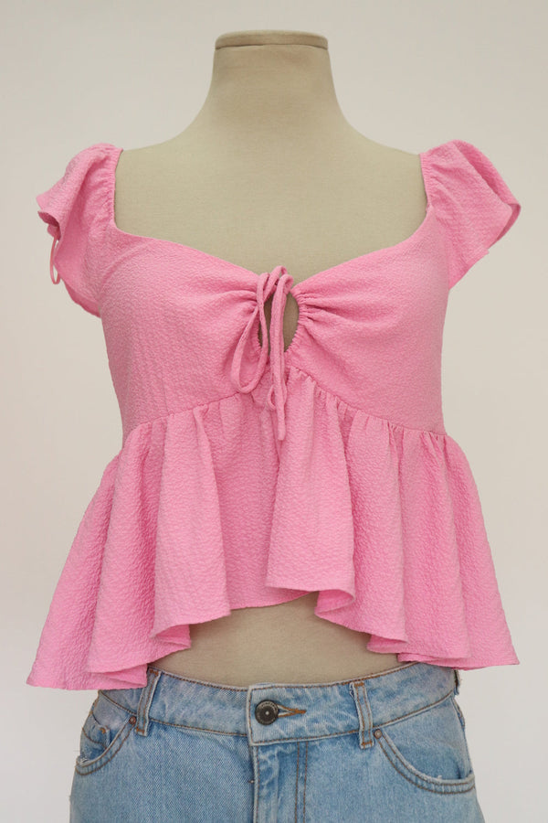 Top Peplum Rosado