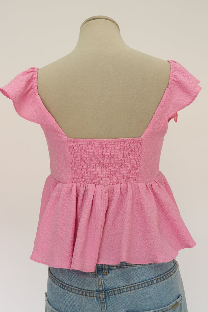 Top Peplum Rosado