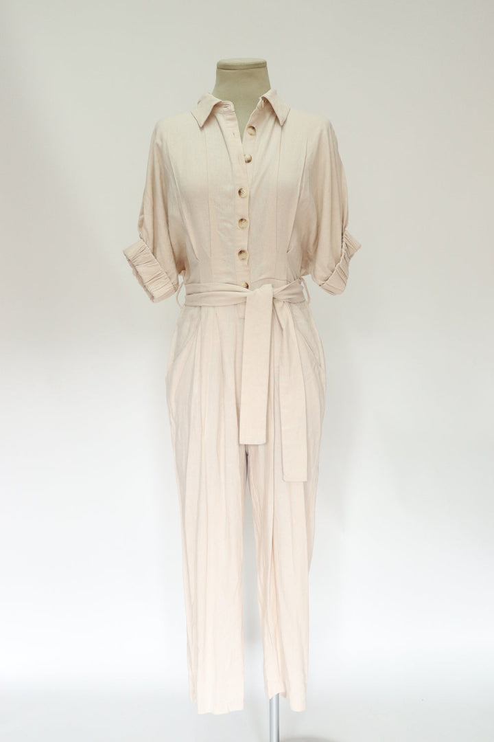 Jumpsuit Beige Botones