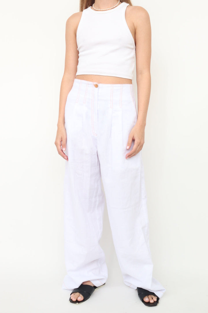 Pantalon Blanco Lino