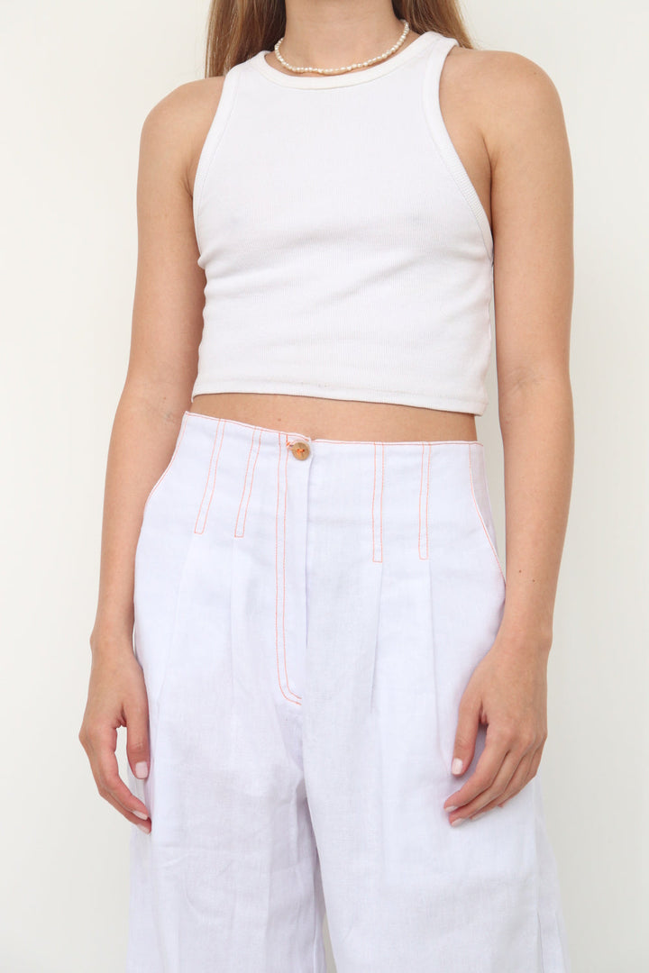 Pantalon Blanco Lino