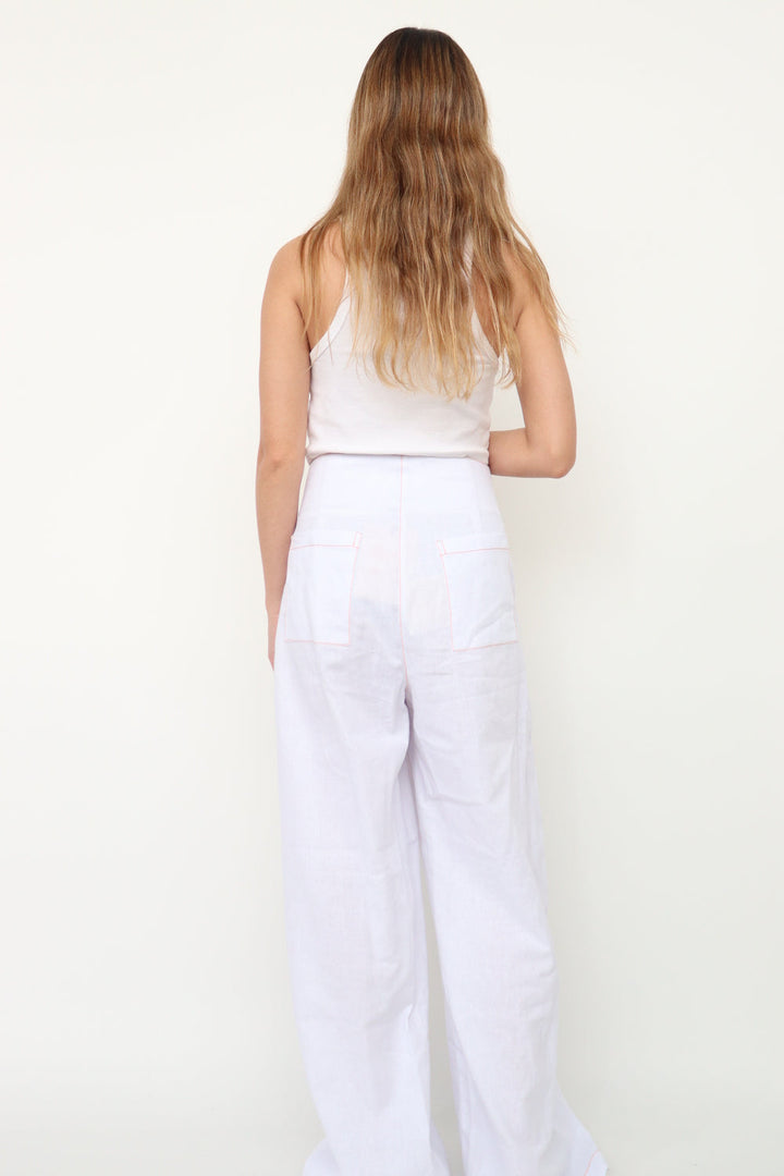 Pantalon Blanco Lino