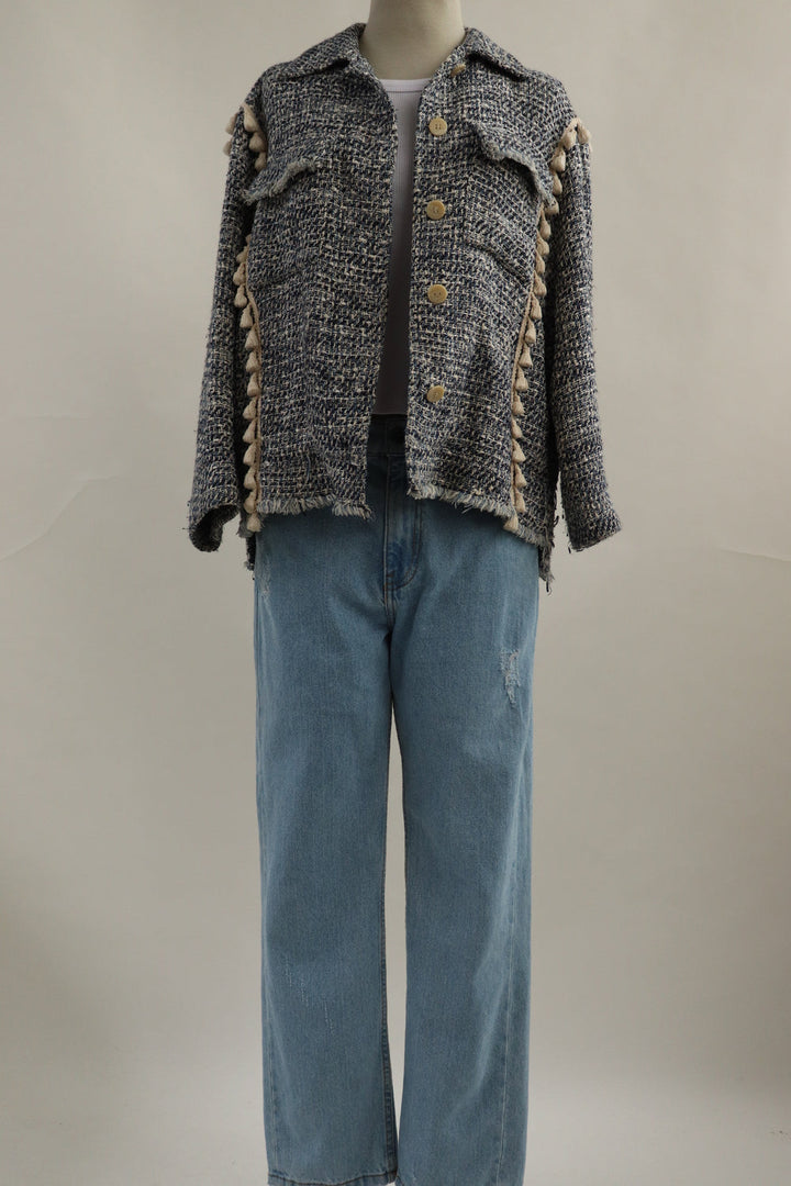 Chaqueta Tweed Azul