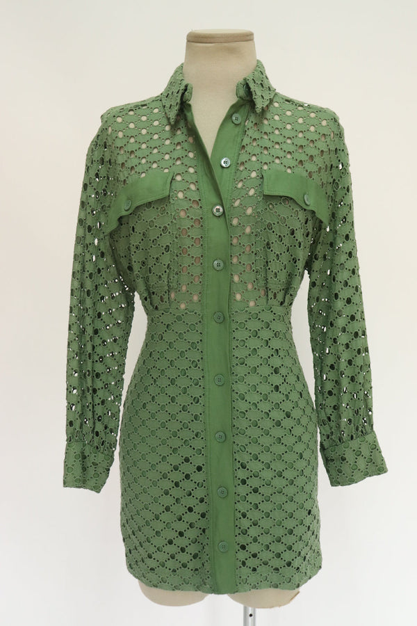 Vestido Ojalillo Verde