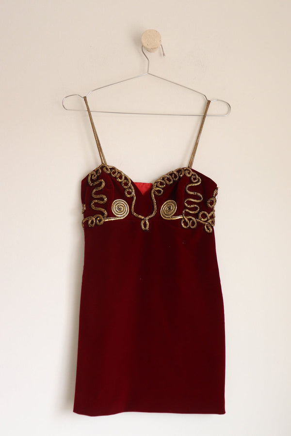 Vestido Velvet Vinotinto
