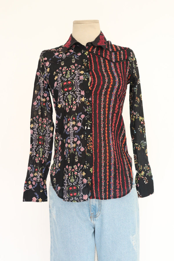 Camisa Negra Flores