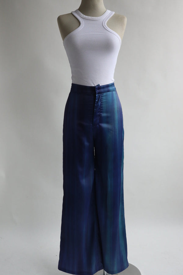 Pantalon Satinado Azul