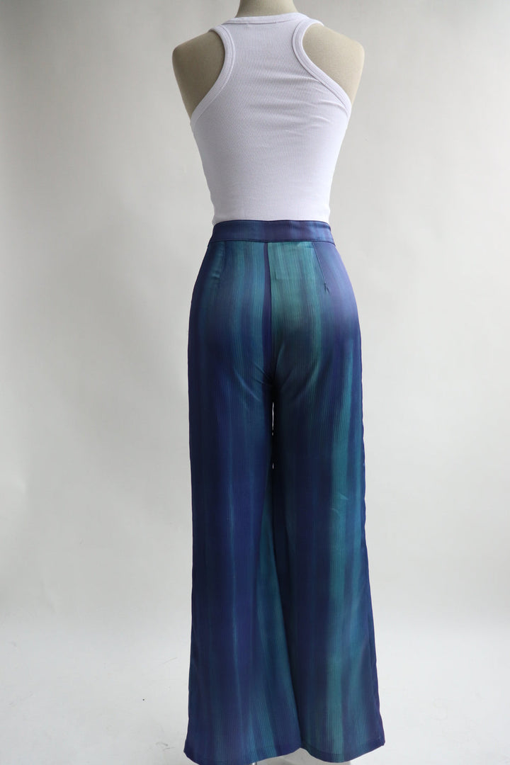 Pantalon Satinado Azul