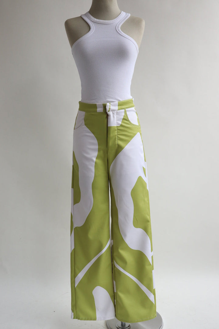 Pantalon Estampado Verde