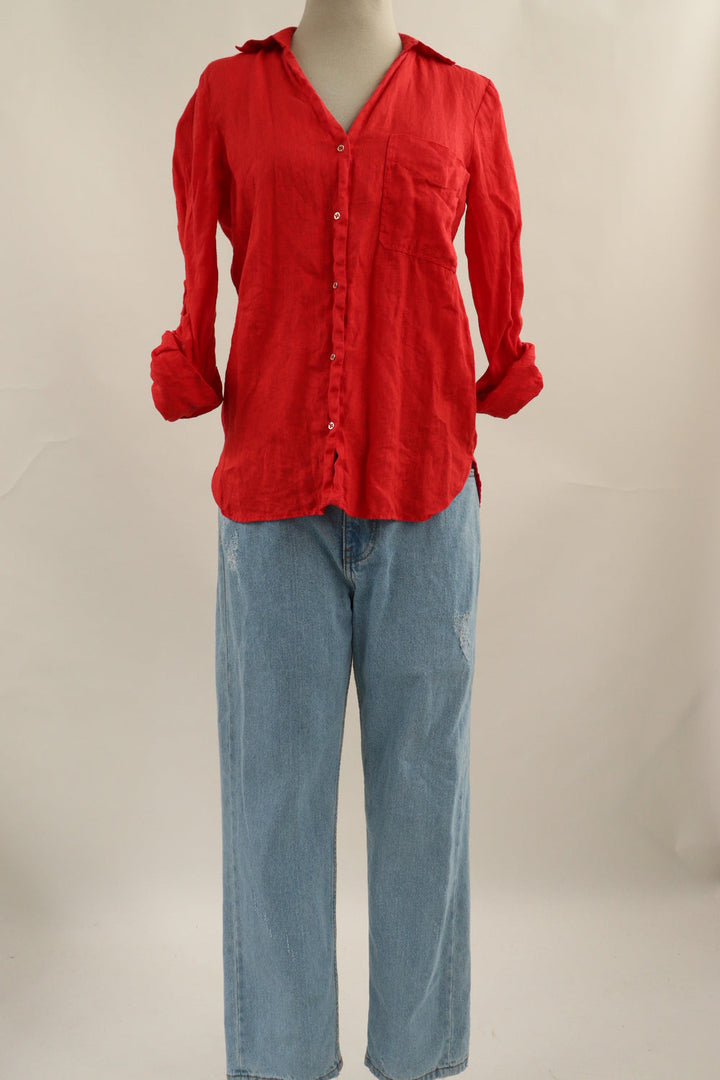 Camisa Lino Roja