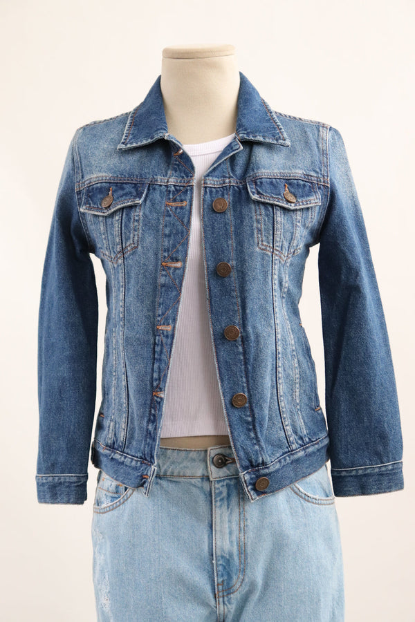 Chaqueta Bordada Denim