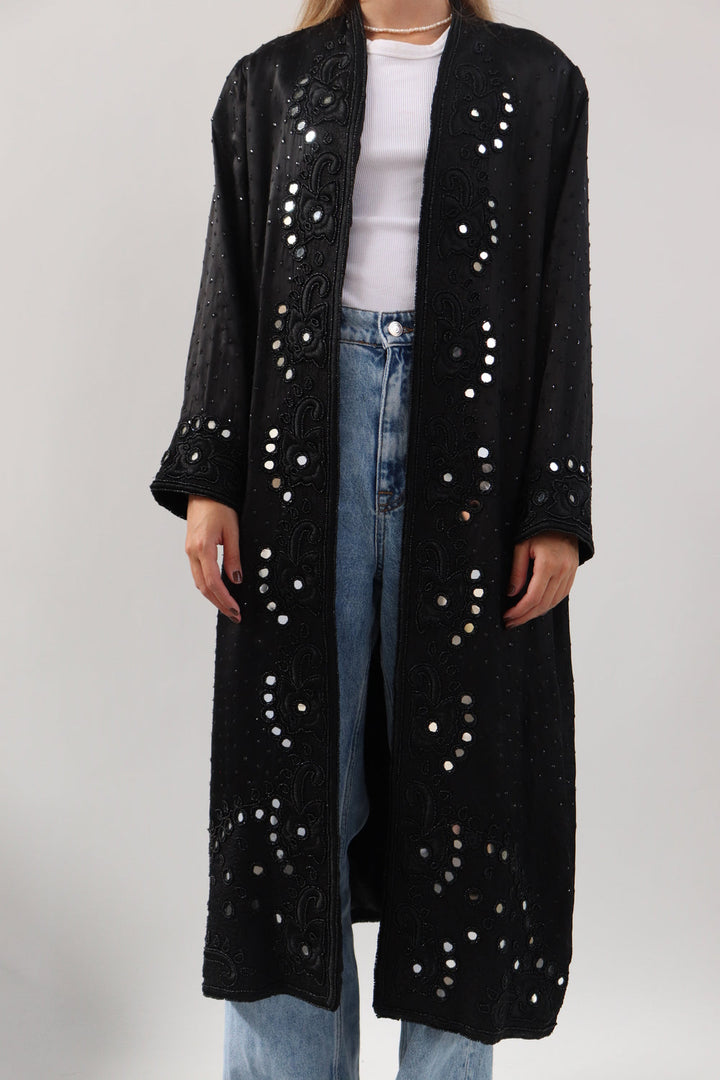 Kimono Negro Bordado