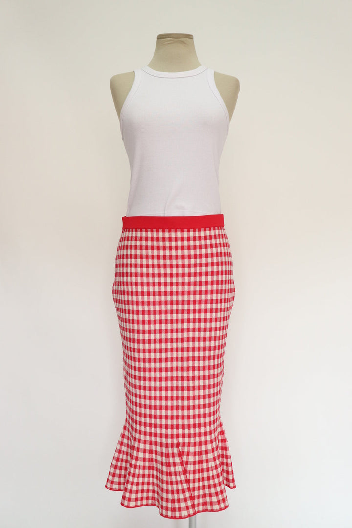 Falda Cuadros Rojos