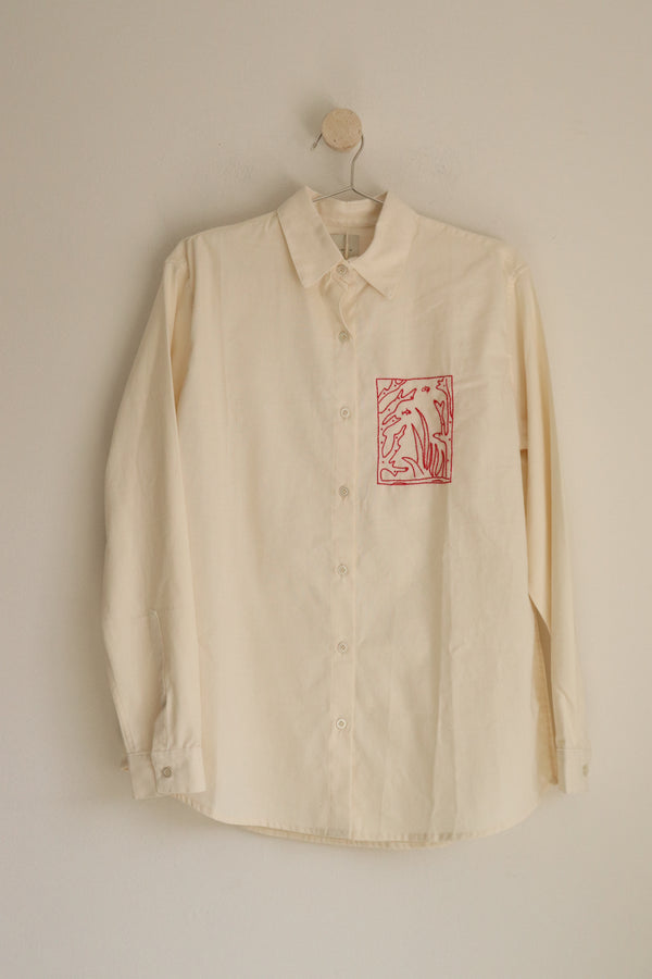 Camisa Botones Bordada  PAL079