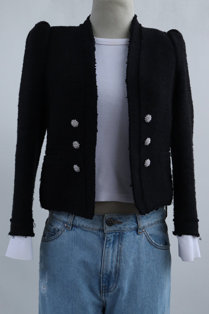 Chaqueta Tweed Negra