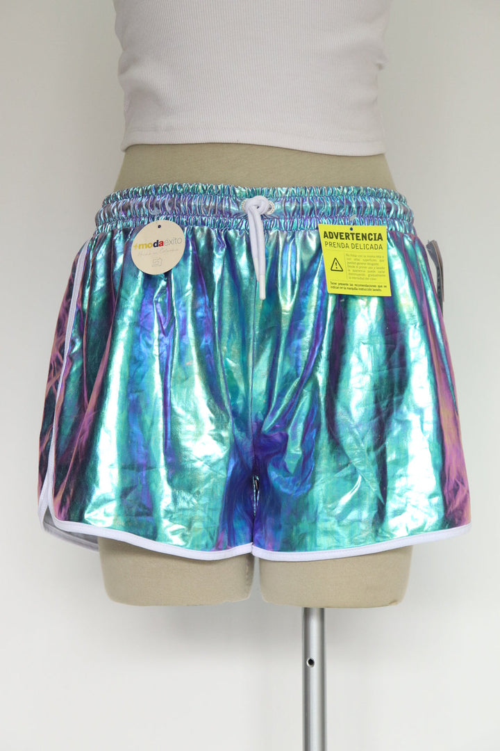 Short Iridescente Azul