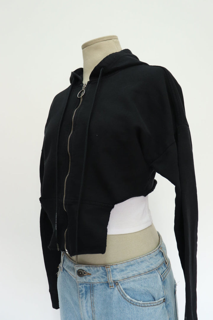 Hoodie Crop Negra