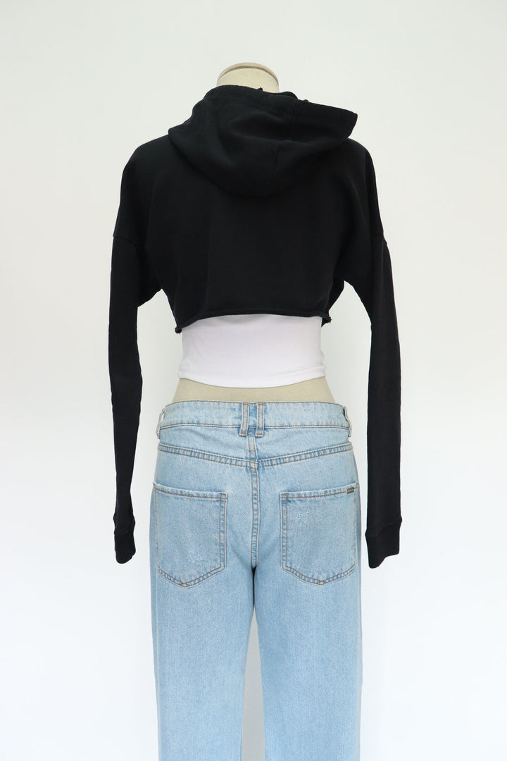 Hoodie Crop Negra