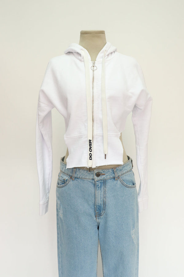 Hoodie Blanco Crop