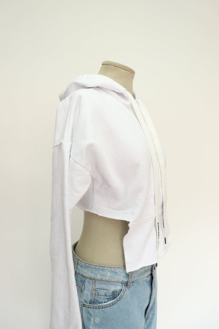 Hoodie Blanco Crop