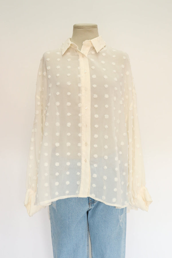 Camisa Beige Lunares