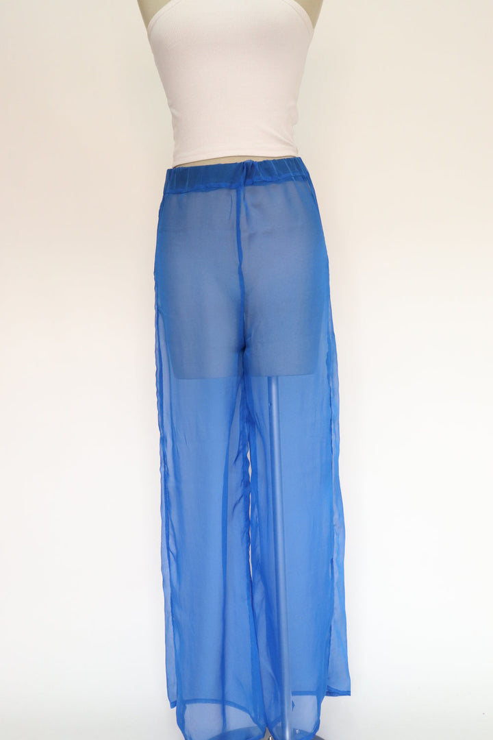 Pantalon Traslucido Azul