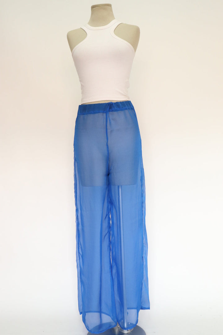 Pantalon Traslucido Azul