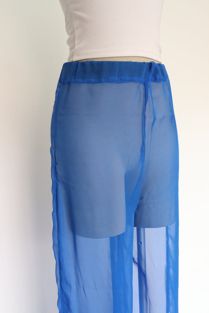 Pantalon Traslucido Azul