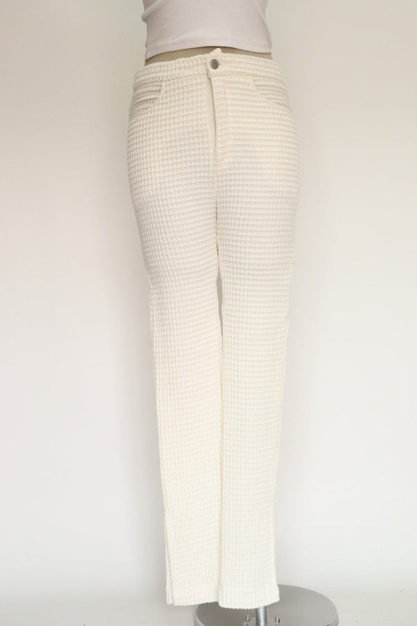 Pantalon Blanco Corrugado